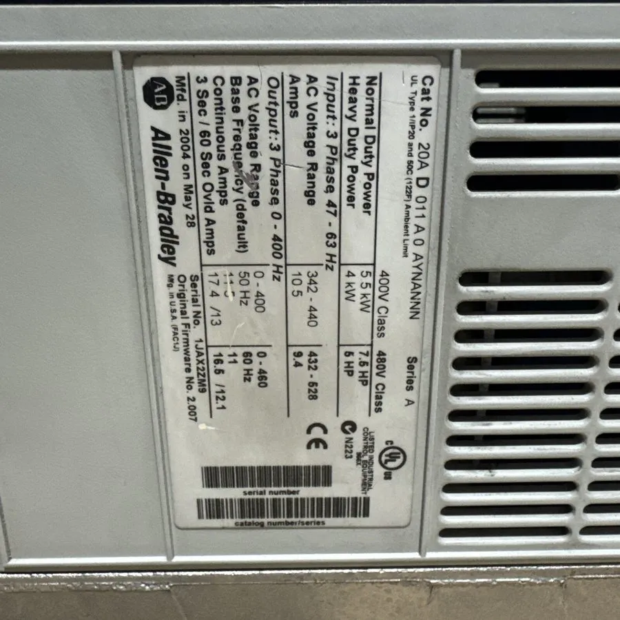 Частотный преобразователь Allen-Bradley PowerFlex 70 AC Drive 20AD011A0AYNANNN 7