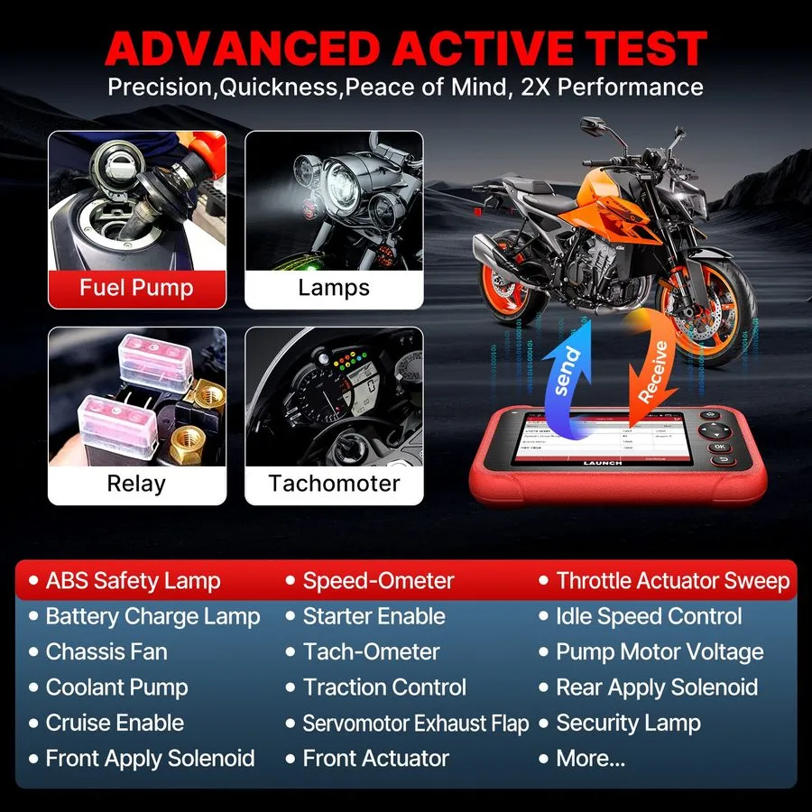 Диагностический сканер LAUNCH CRP129MT Pro Motorcycle Scanner Tool
