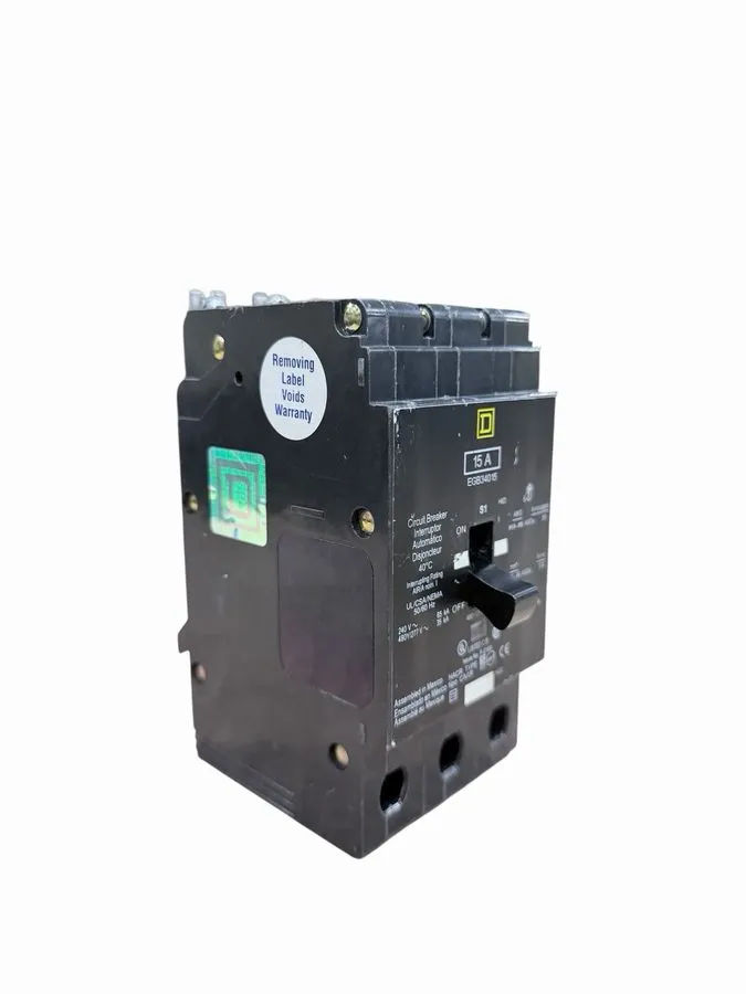 Автоматический выключатель SQUARE D EGB34015 Circuit Breaker,15A,Bolt On,277/480 — фото лота 2