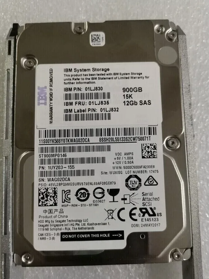 Жёсткий диск IBM 900GB 15K 01LJ835 01LJ832 01LJ830 SAS 12Gb 2.5" V5000 Gen2 HARD