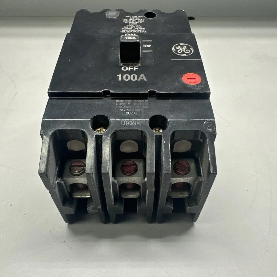 Автоматический выключатель GE General Electric 100A Circuit Breaker, 3-Pole, 480