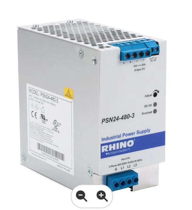 Блок питания RHINO PSN PSN24-480-3 DIN Rail Switching Power Supply 24VDC 20A 480 — фото лота 1