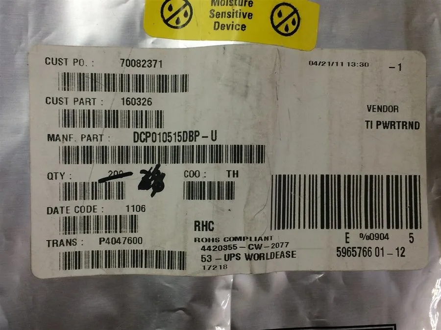 Модуль DCP010515DBP-U TI MODULE DC-DC CONVERTER 5VIN 2-OUT 15V/-15V ROHS