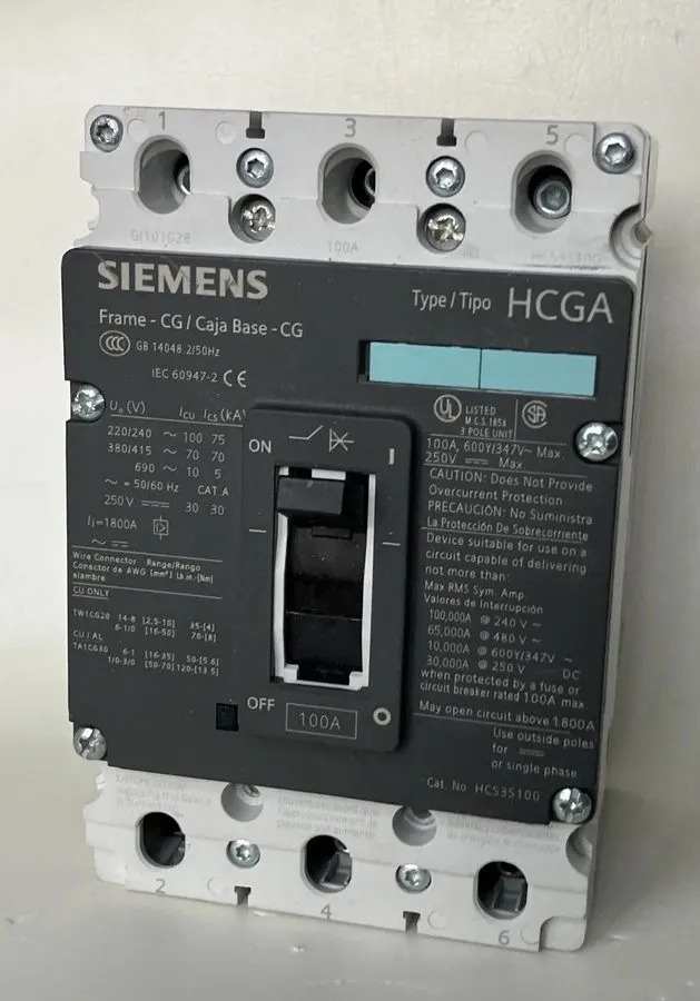 Автоматический выключатель Siemens HCS3S100 HCGA Circuit Breaker 3 Phase 100 Amp