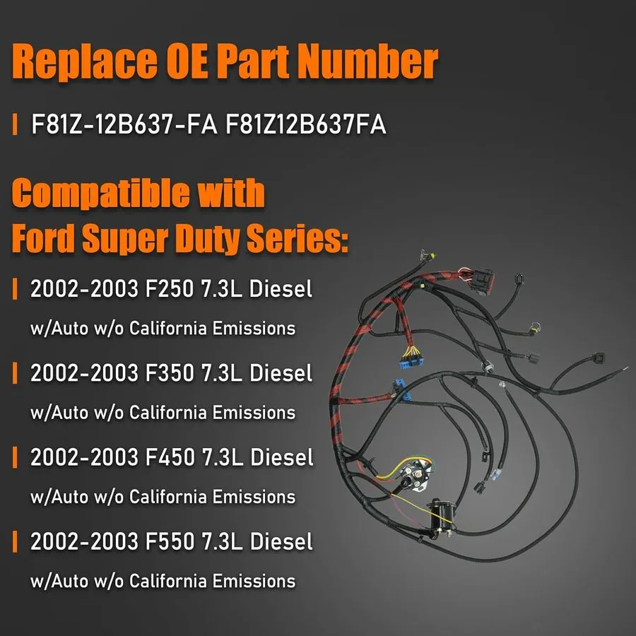 Жгут проводов F81Z-12B637-FA Engine Wiring Harness — фото лота 1
