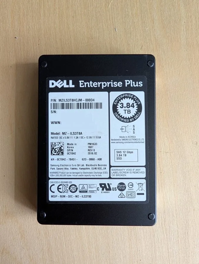 SSD-накопитель MZ-ILT3T8A SAMSUNG PM1643 3.84TB SAS 12G INTENSIVE 2.5'' SSD EMC 