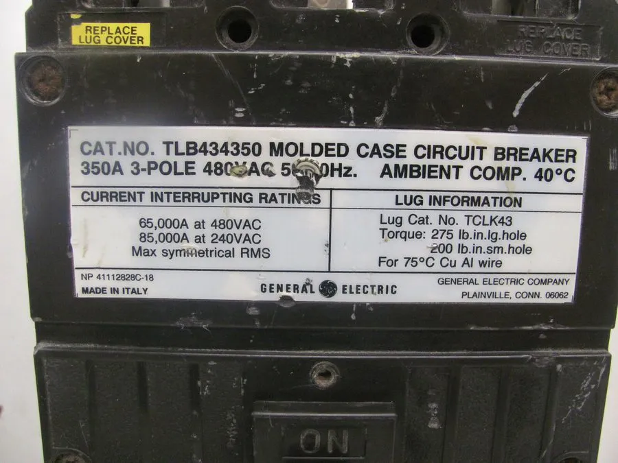 Автоматический выключатель GE TLB TLB434350 3 Pole 350 Amp 480V Molded Case Circ