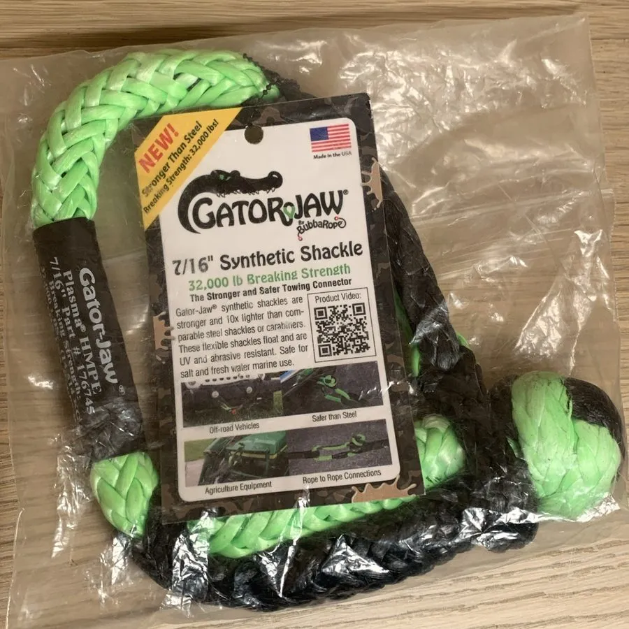 Такелажная скоба BUBBA ROPES Gator Jaw Pro Green/Black Shackle 7/16" 176745PROGB