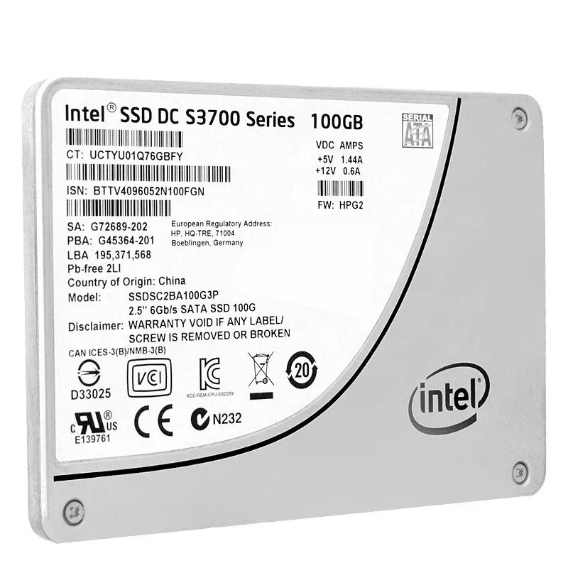 SSD-накопитель Hard Drive SSD Intel DC S3700 100GB Sata II 2.5" inch SSDSC2BA100