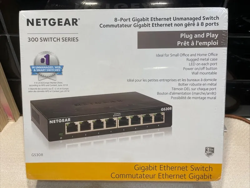 Коммутатор NETGEAR GS308 GS308-300PAS 8-Port Gigabit Ethernet Unmanaged Switch