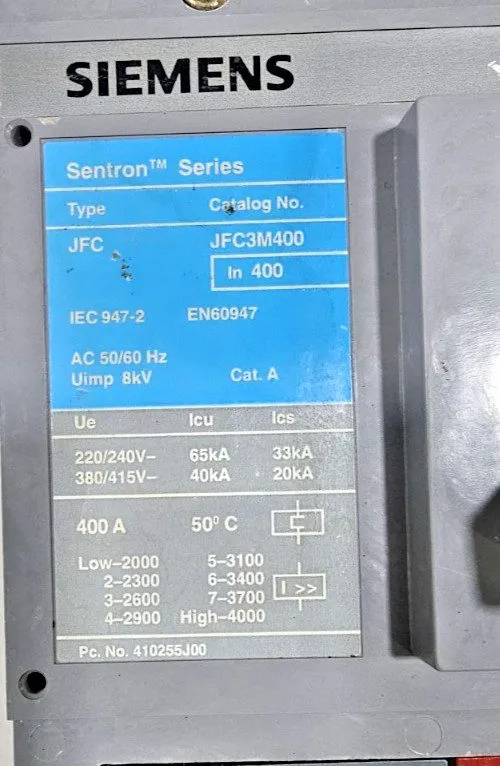 Автоматический выключатель SIEMENS SENTRON SERIES JFC JFC3M400 CIRCUIT BREAKER 4 — фото лота 1