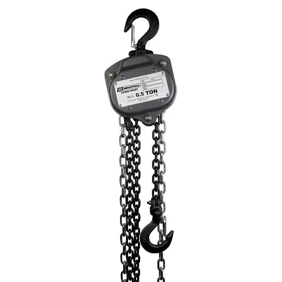 Таль OZ LIFTING PRODUCTS Manual Chain Hoist,50 ft Chain L,Gray 889PL8 — фото лота 1