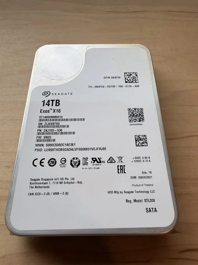 Жёсткий диск Seagate EXOS X16 14TB 256MB 7200rpm 3.5" SATA 6Gb/s Hard Drive ST14