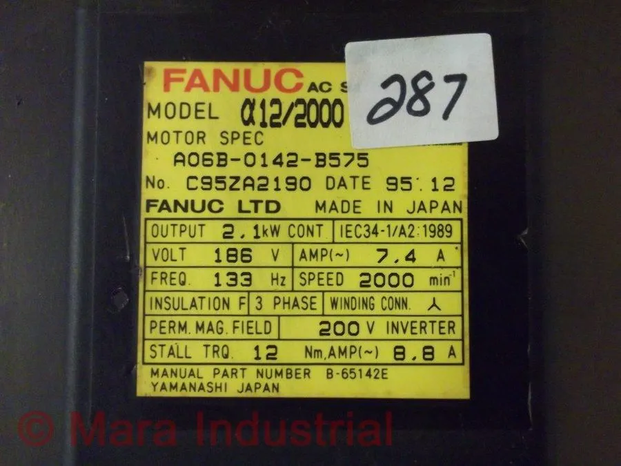 Серводвигатель FANUC A06B-0142-B575 AC SERVO MOTOR