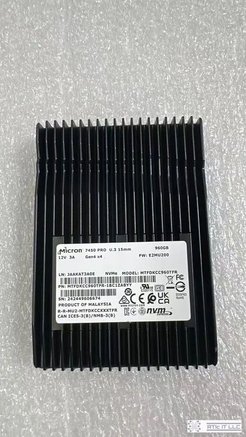 SSD-накопитель Micron 7450 PRO 960GB U.3 15mm PCIe 4.0 NVMe Enterprise SSD MTFDK