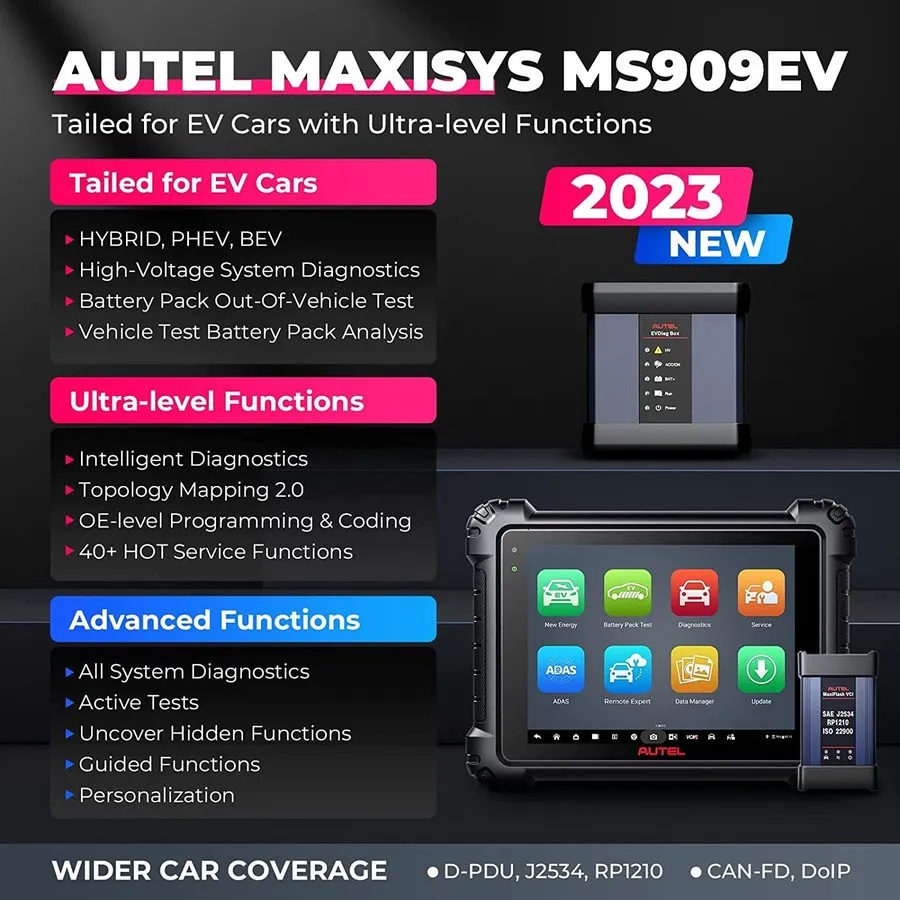 Диагностический сканер 2026 Autel MaxiSys Ultra EV UP MS909EV Diagnostic Scanner