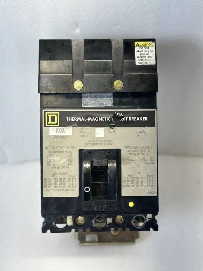 Автоматический выключатель Square D Circuit Breaker FH36060 60A 3 Pole 25kA @ 48