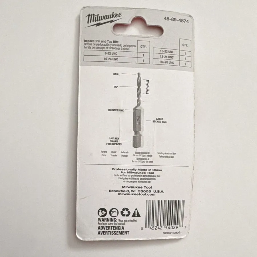 Режущий инструмент Milwaukee Shockwave Impact Drill and Tap Bit Set of 5 48-89-4