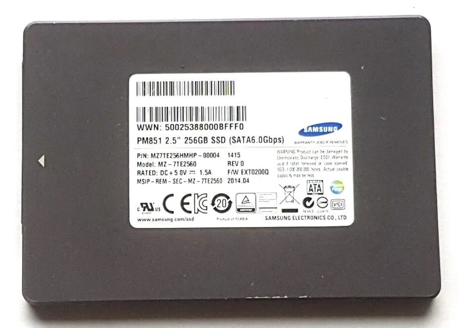 SSD-накопитель Samsung PM851 PM871a MZ-7TE2560 MZ-7LN256A 256GB 2.5" SATA III SS