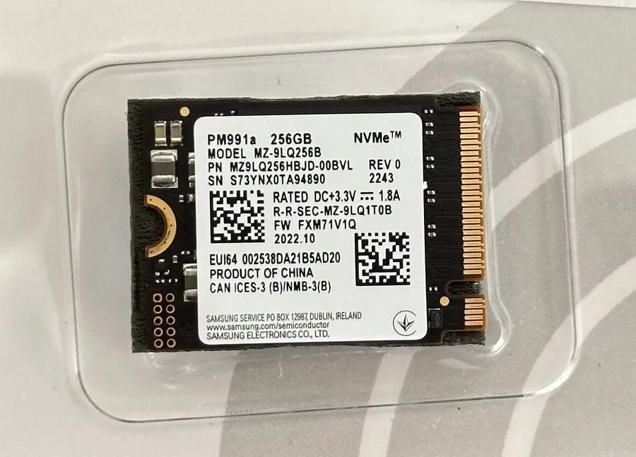 SSD-накопитель BLACK SAMSUNG PM991A 256GB M.2 NVME SSD SOLID STATE DRIVE