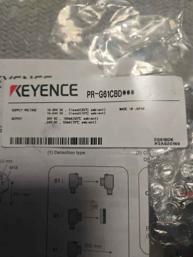 Фотоэлектрический датчик KEYENCE PR-G61CBD Retro-Reflective Photoelectric Sensor — фото лота 2