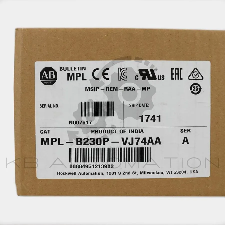 Серводвигатель MPL-B230P-VJ74AA Allen-Bradley Kinetix AC servo motor, with brake