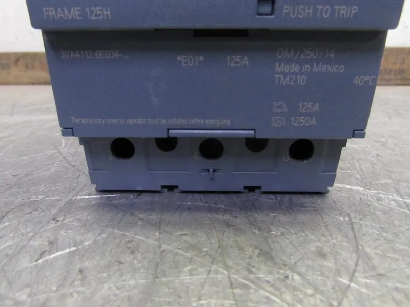 Автоматический выключатель 3VA4112-6ED34-0AA0 SIEMENS CIRCUIT BREAKER 3 POLE 125 — фото лота 4