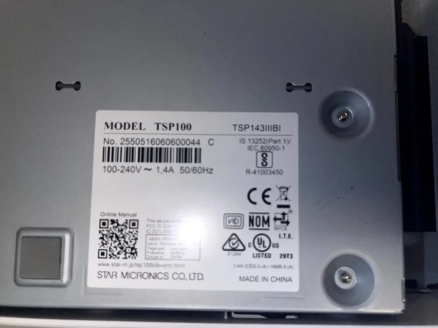 Принтер чеков STAR TSP100 Thermal POS Receipt Printer TSP143IIIBI GY US BLUETOOT