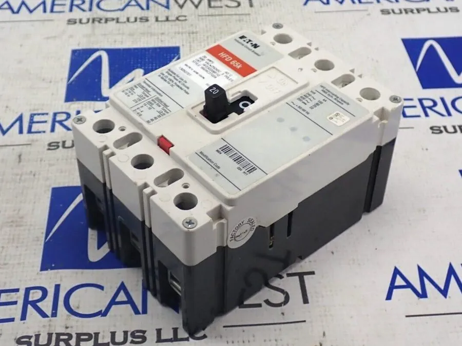 Автоматический выключатель EATON HFD3020 3 pole 20 amp 600 VAC 65kA@480v Type HF
