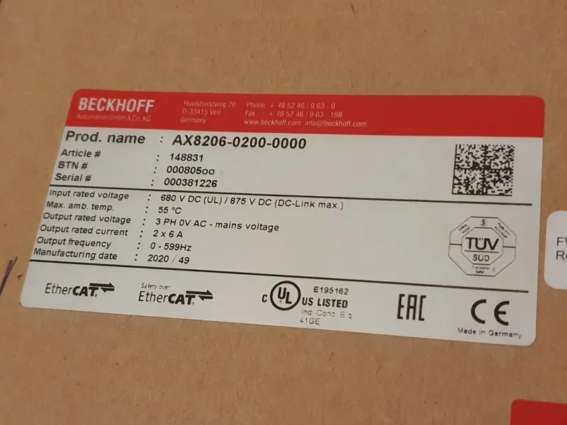 IIoT-устройство Beckhoff AX8206-0200-0000