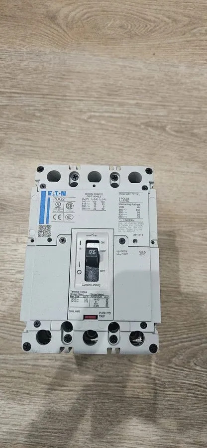 Автоматический выключатель EATON PDG23M0175TFFL 3P 175A 65KAIC@480V POWER DEFENS — фото лота 1