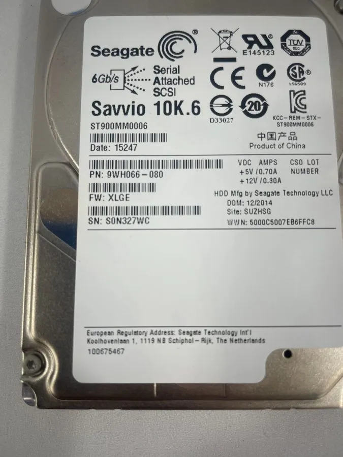 Жёсткий диск ST900MM0006 Seagate 9WH066 900GB 10K RPM 6Gb/s 2.5"SAS HDD Hard Dri