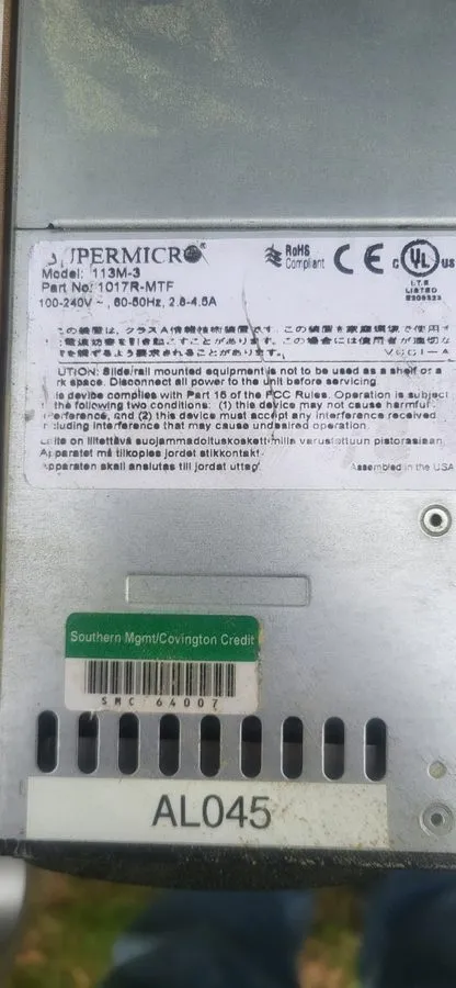 Бэкплейн Supermicro 113M3 Backplane Server With Rails — фото лота 1