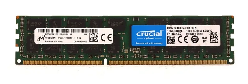 Модуль памяти Micron 16GB RAM MT36KSF2G72PZ-1G6E1HG 2RX4 PC3L-12800R-11-13-E2 EC