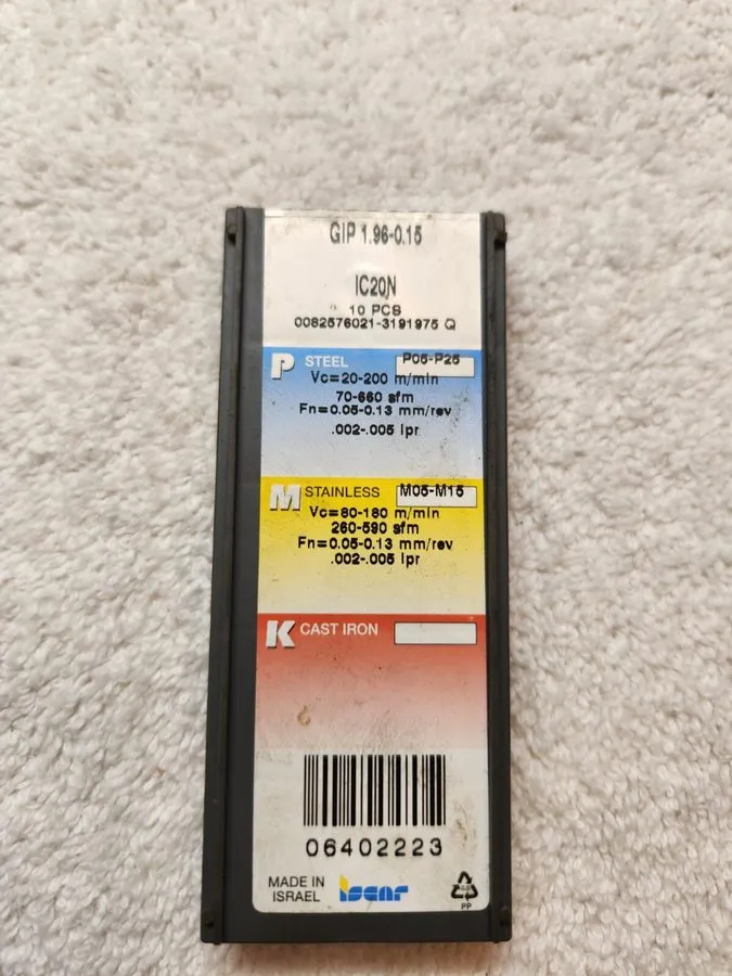 Режущий инструмент GIP 1.96 0.15 IC20N carbide insert Iscar