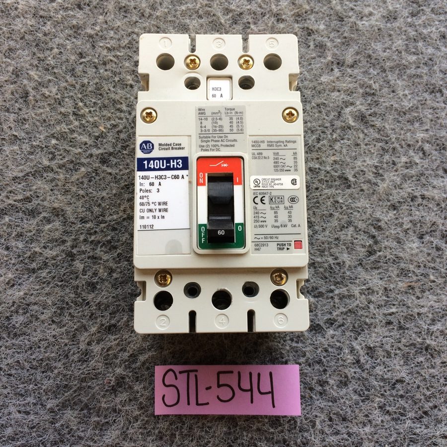 Автоматический выключатель Allen Bradley 140U-H3C3-C60 Circuit Breaker, 60 A, 3 