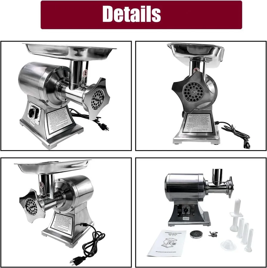 Оборудование для общепита Commercial Meat Grinder,550Lb/H 1100W Heavy Duty Stain — фото лота 2