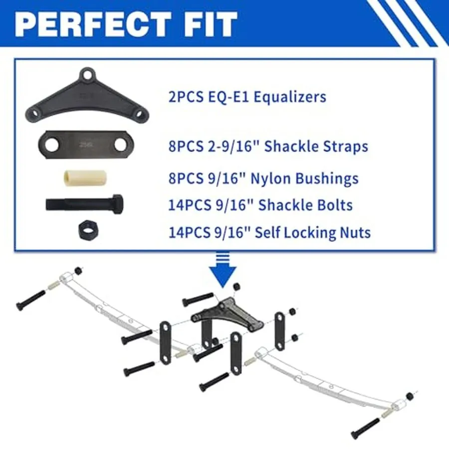 Такелажная скоба Trailer Axle Equalizer 256L Shackle Kit для 3500lb-5200lb Trail — фото лота 2