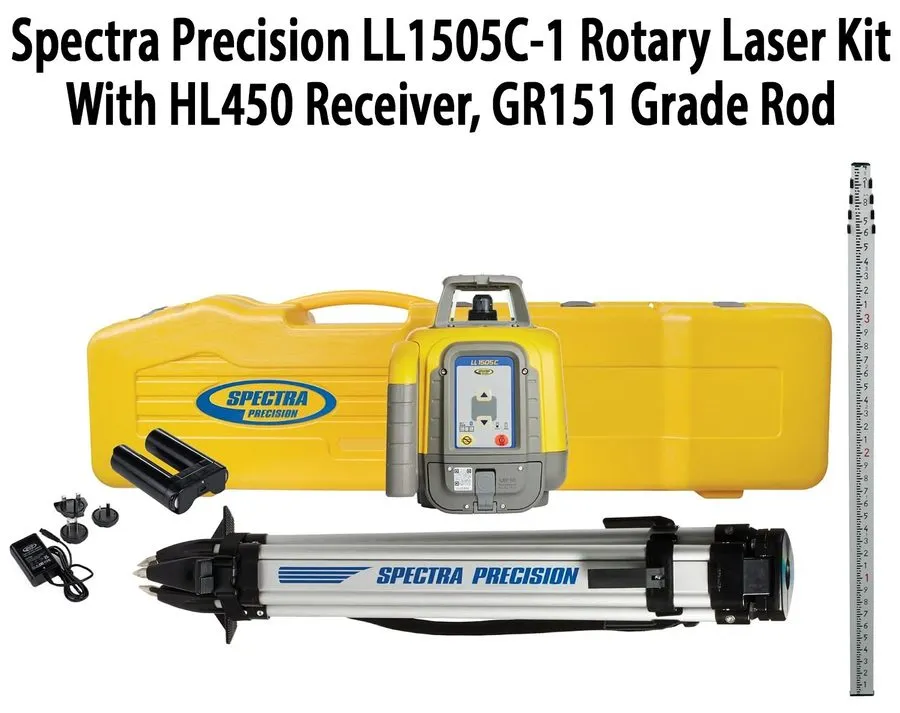 Геодезический прибор Spectra Precision LL1505C-1 Rotary Laser Kit with HL450 Rec — фото лота 1