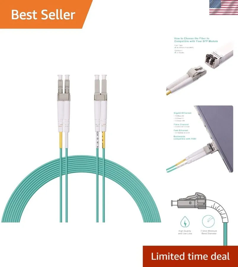 Трансивер 30-Meter OM3 LC to LC Fiber Optic Cable, 10Gb High-Speed — фото лота 1