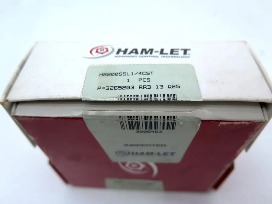 Клапан Ham-Let H-6800-Ss-L-1/4-Cst 1/4" Compr Stainless Steel Mini Ball Valve 3-