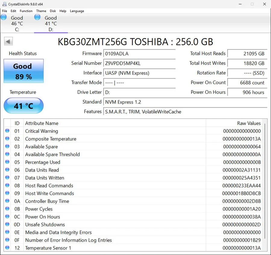 SSD-накопитель Lenovo E15 Kioxia 256GB M.2 NVMe SSD KBG30ZMT256G 00UP651 — фото лота 1