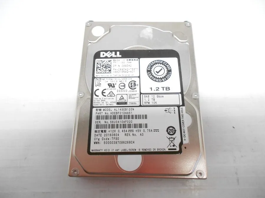 Жёсткий диск DELL 089D42 1.2TB 12G 10K SFF 2.5in SAS AL14SEB120N 89D42 HDD HARD