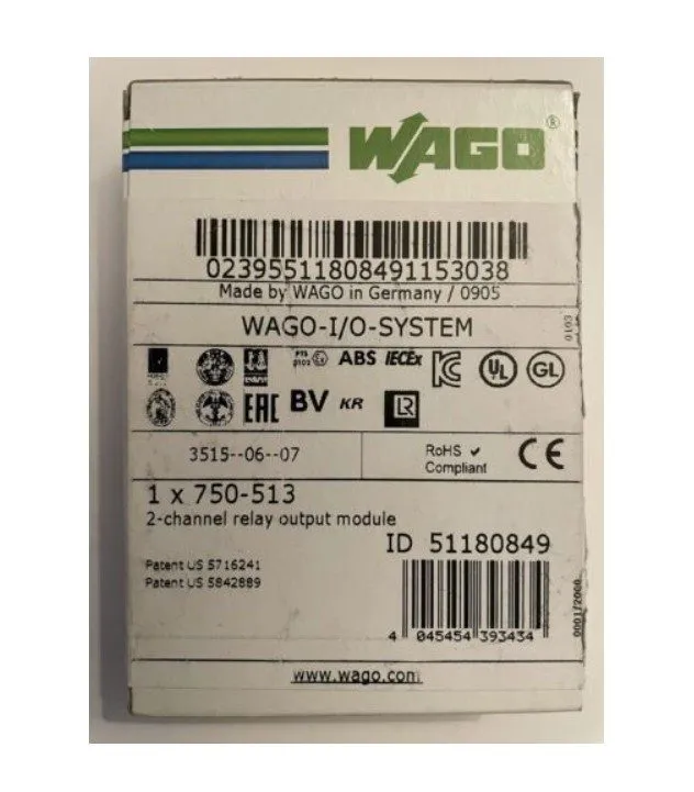 Модуль ввода-вывода Wago 750-513 2NO Output Module Relay 250VAC 2.0A
