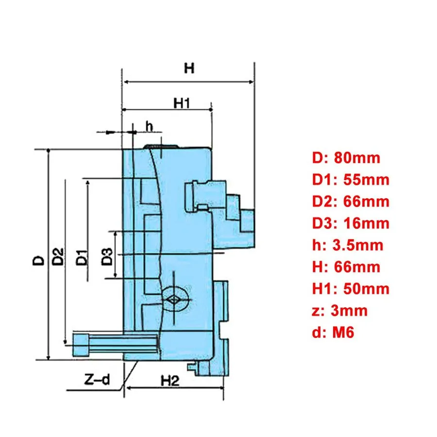 Режущий инструмент Sanou 3" 3 Jaw Lathe Chuck K11-80 80mm Self Centering M6 Insi