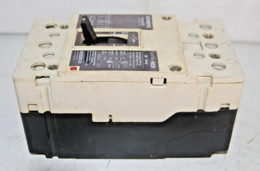 Автоматический выключатель Siemens NEB3B020 20A 3-Pole 480V Type NEB Circuit Bre