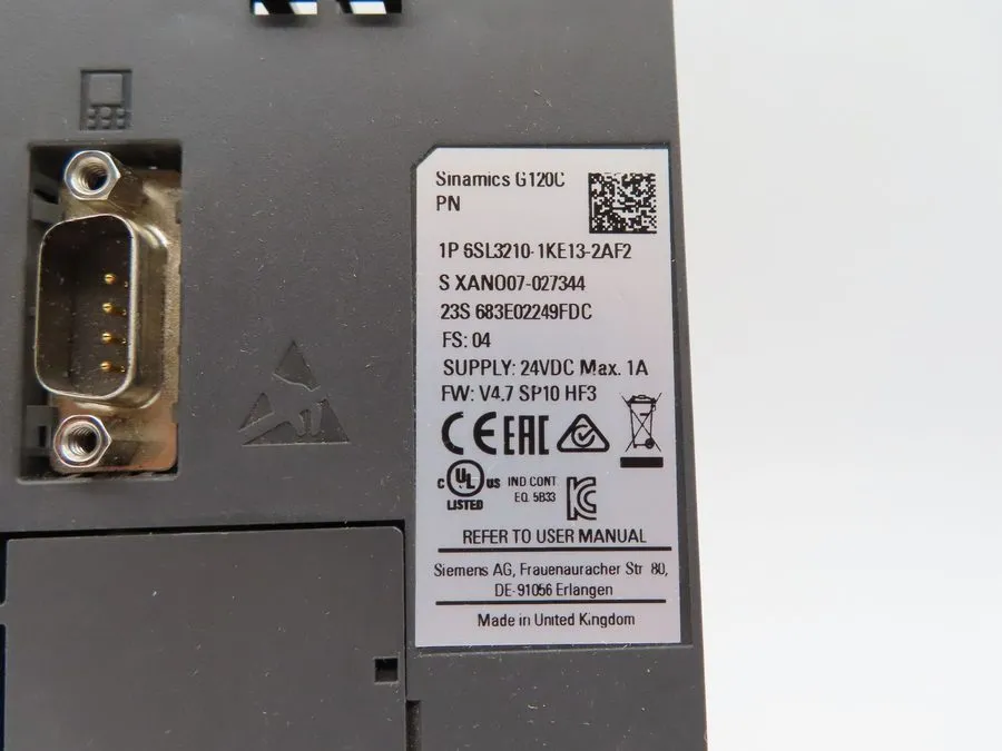 Привод Siemens 6SL3210-1KE13-2AF2 Variable Frequency Drive Sinamics G120C PN