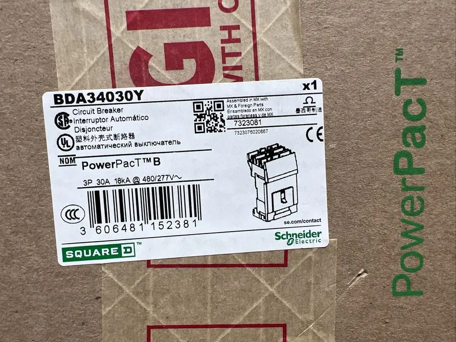 Автоматический выключатель SQUARE D BDA BDA34030Y 3 POLE 30 AMP 480 V I-LINE CIR