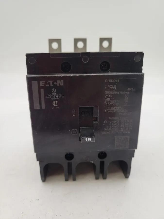 Автоматический выключатель Eaton/Cutler Hammer GHB3015 15 Amp 3 Pole 277/480V Ci