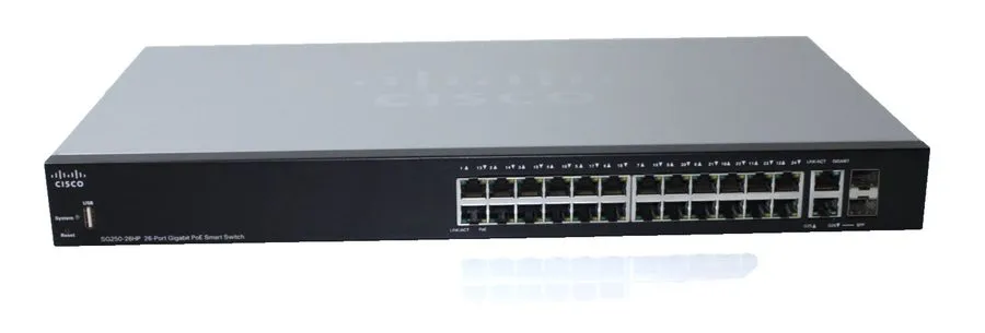 Коммутатор Cisco SG250-26HP-K9 26-Port Managed Gigabit PoE Switch